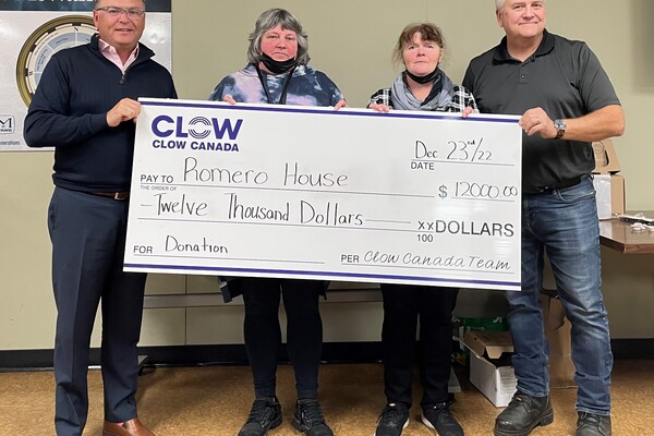 Clow Canada donates $12,000 to Romero House Soup Kitchen