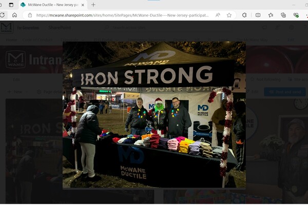 McWane Ductile - New Jersey participates in holiday giving